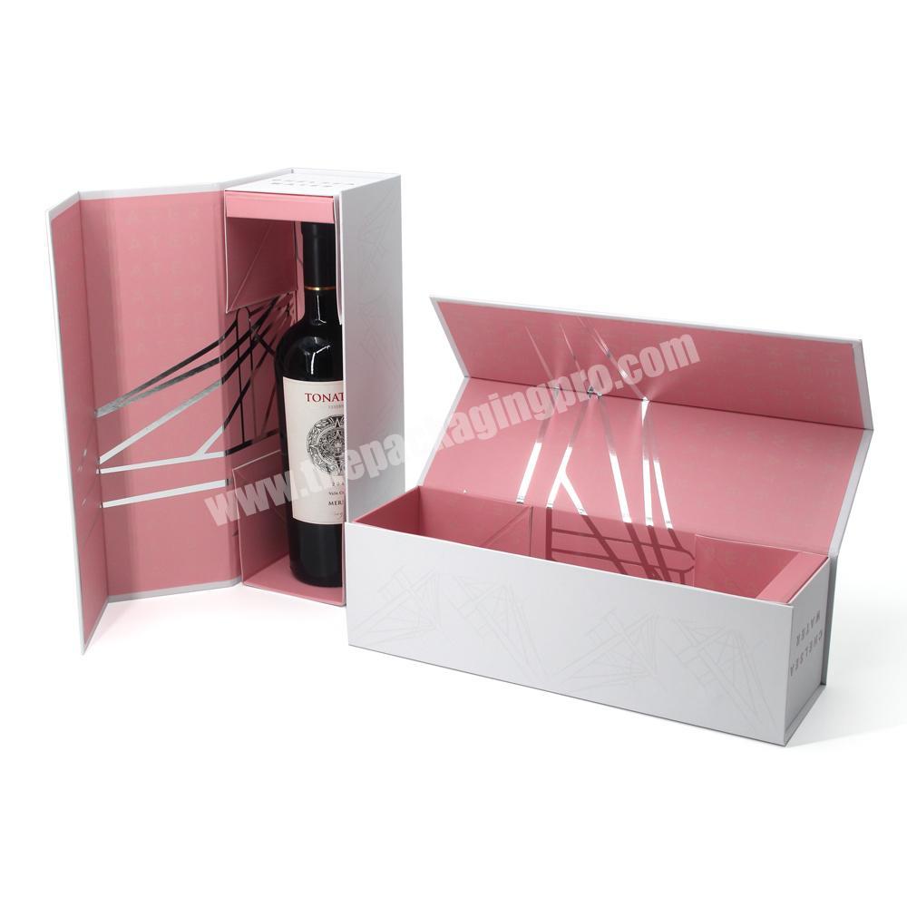 Custom Logo Premium Cardboard Foldable Magnetic Spirits Bottle Gift Packaging Box
