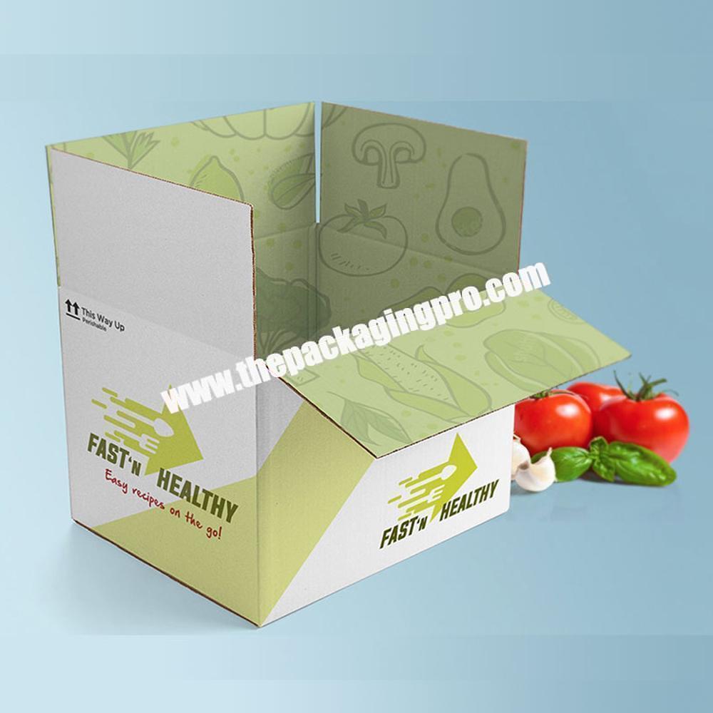 Custom Logo Printed Biological Corrugated Cardboard Paper Packaging Shipping Carton Box For Vegetable Food