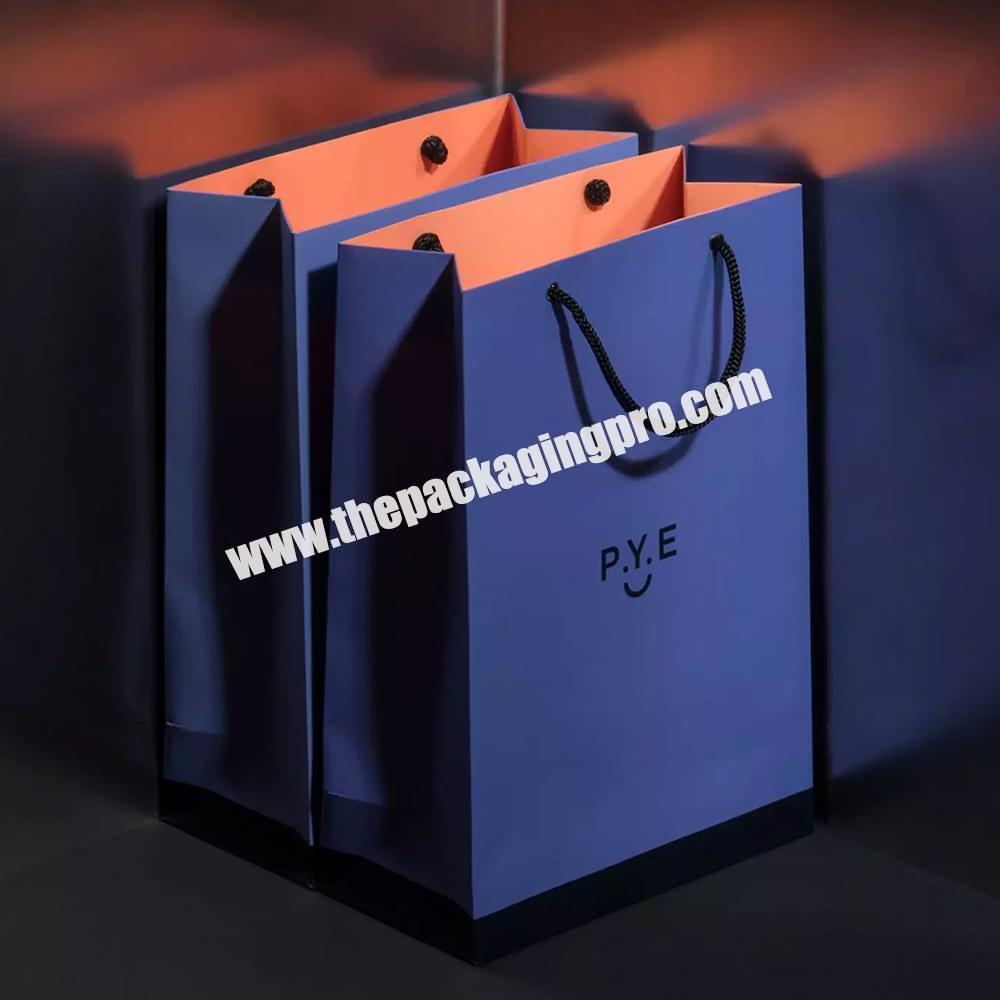 Custom Logo Printed Eco Paper Cloth Garment Perfume Packaging Gift Shopping Bag With Rope Handle