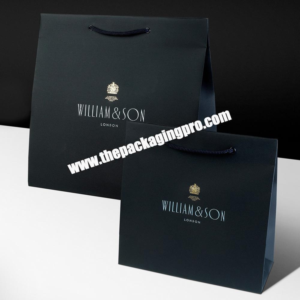 Custom Logo Printed Luxury Paper Clothing Garment Packaging Gift Shopping Bag For Mens Wear
