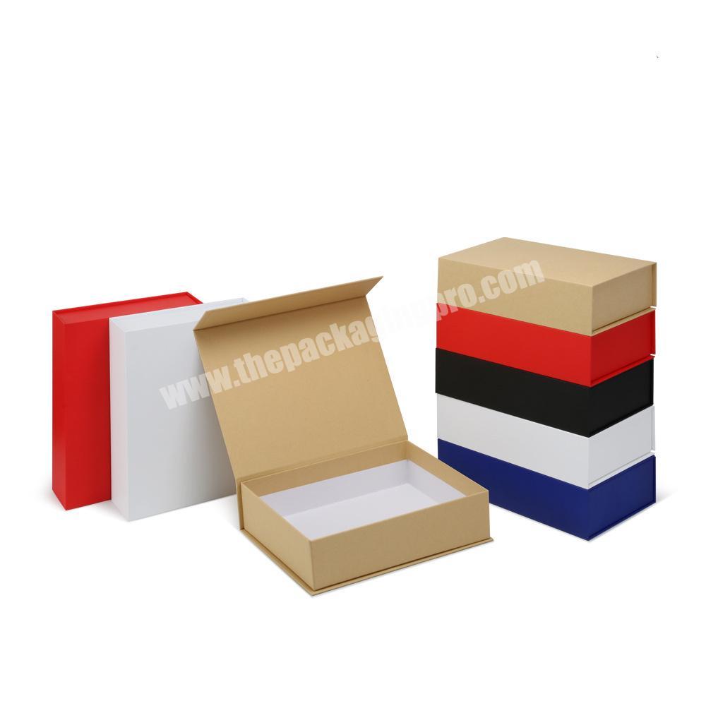 Custom Logo Printed Paper Flat Pack Rigid Cardboard Clothing Shoe Foldable Packaging Ribbon Magnetic Closure Folding Gift Box
