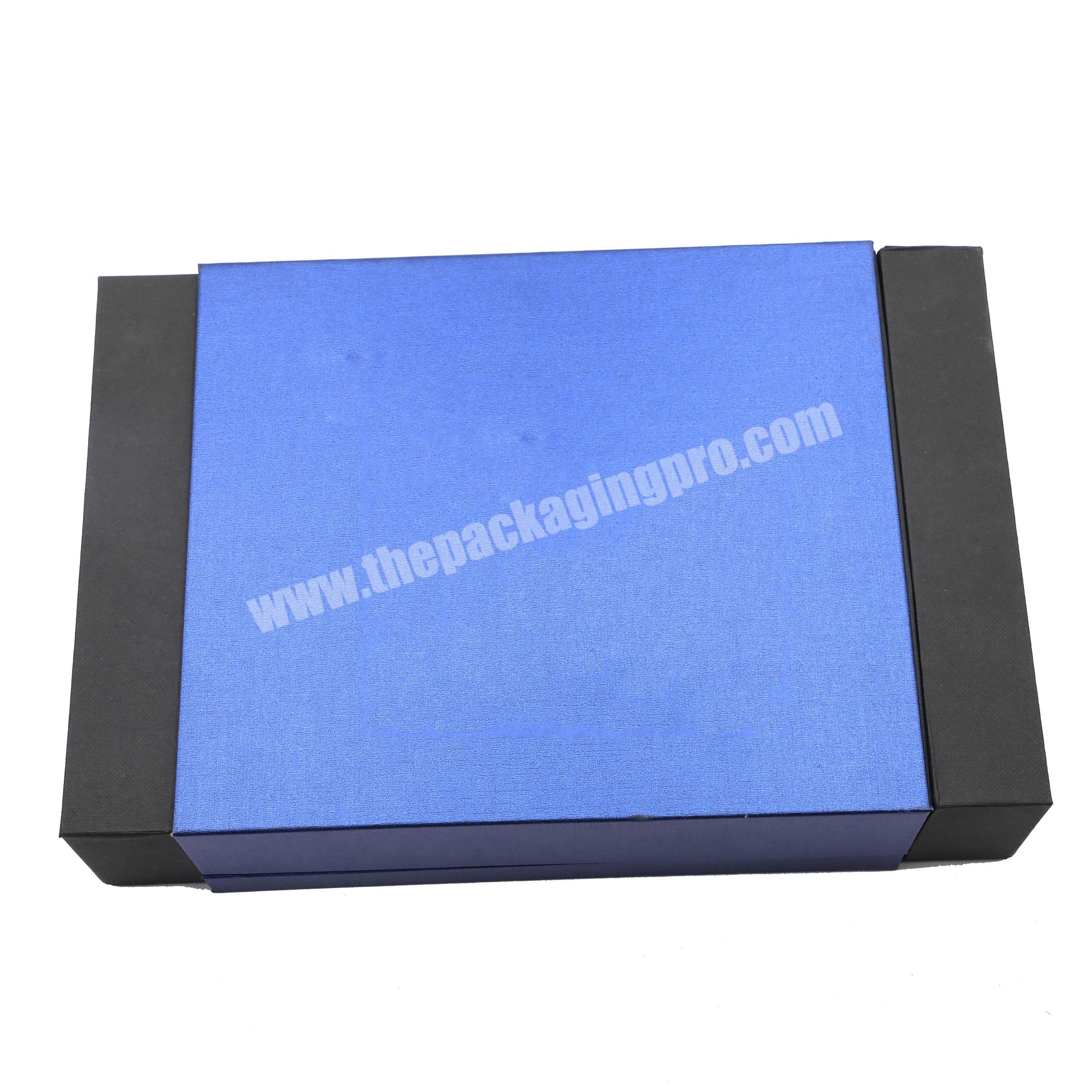 Custom Logo Printed blue luxury Rigid Magnet Box Foldable Magnetic Gift Box Packaging With Lid