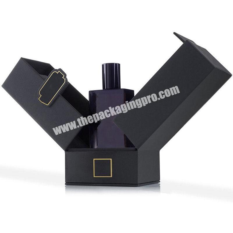 Custom Logo Printing 50ml Matte Black Perfume Glass Bottle With Packaging Box