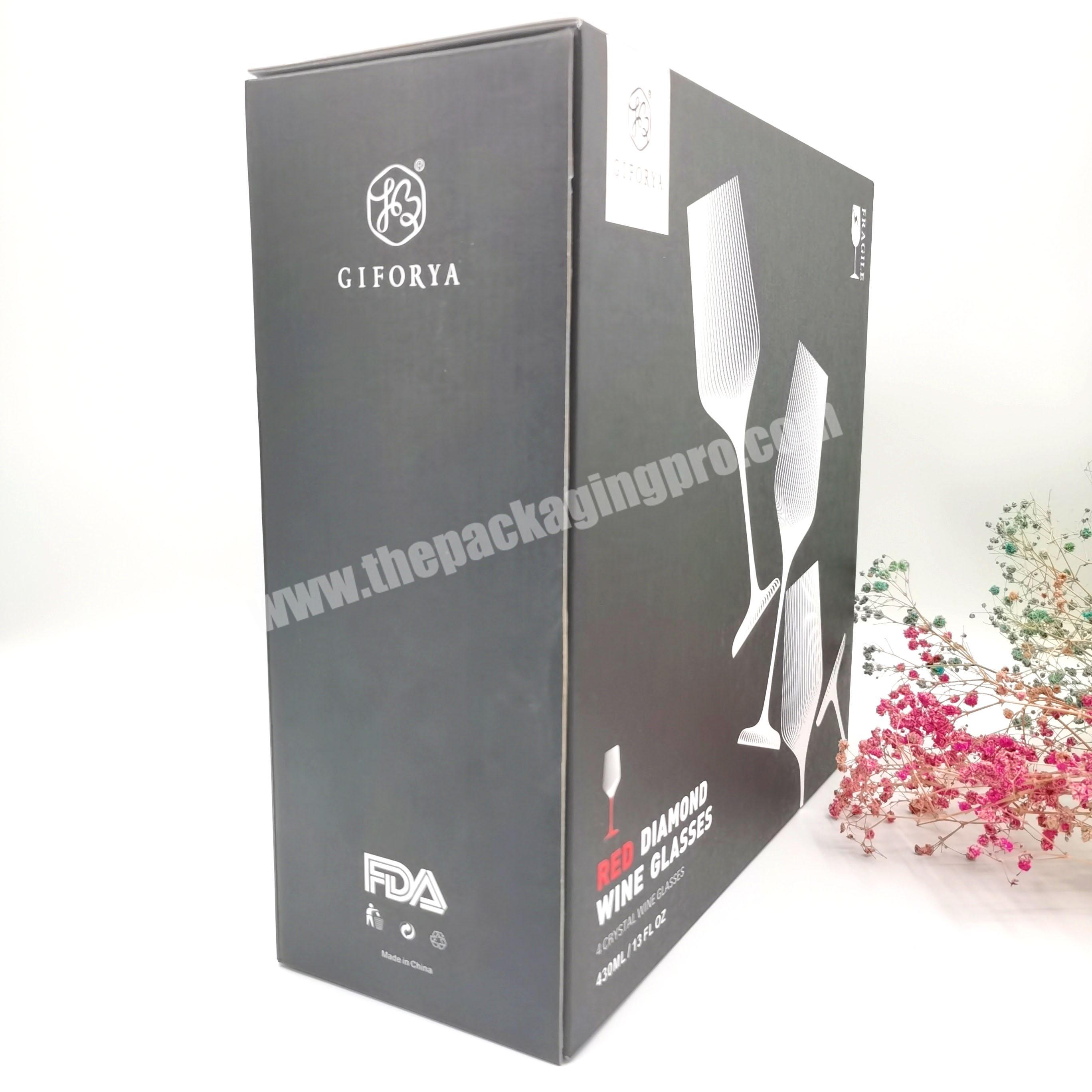 Custom Logo Printing Luxury Packaging Wine Glass Wine Box Corrugated Gift Box