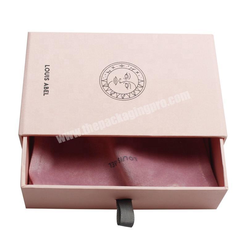 Custom Logo Printing Pink Luxury Slide Box High Quality Recycle Sliding Style Cardboard Paper Packaging Gift Drawer Boxes