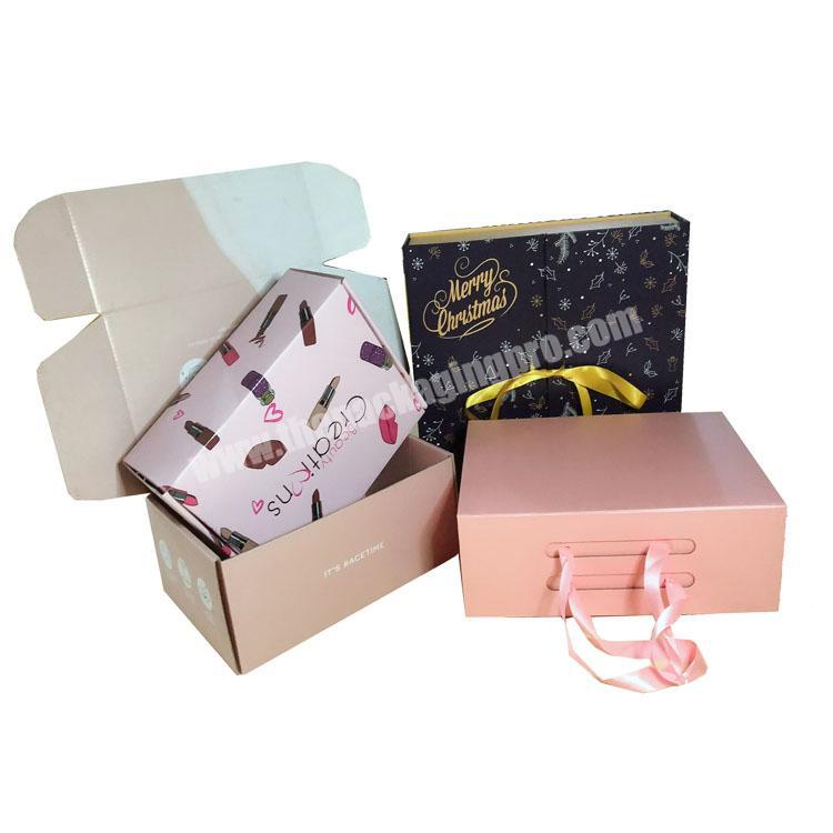 Custom Logo Rigid Corrugated Paper Clothes Shoe Cosmetic Postal Mailer Mailing Shipping Subscription Gift Packing Box