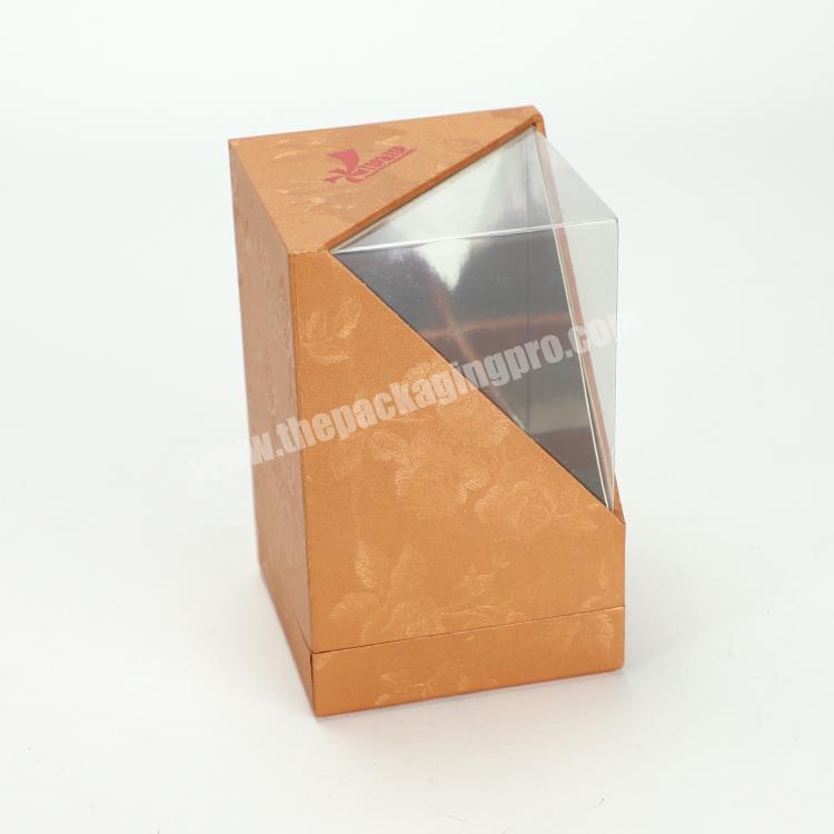 Custom Logo Rigid Lid and Base Box 2 Pieces Candle Packaging Box with Window