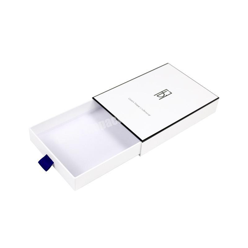 Custom Logo Rigid Sliding Out Drawer Box Fancy Gift Box For Jewelry Accessory Storage Retail Box With Ribbon