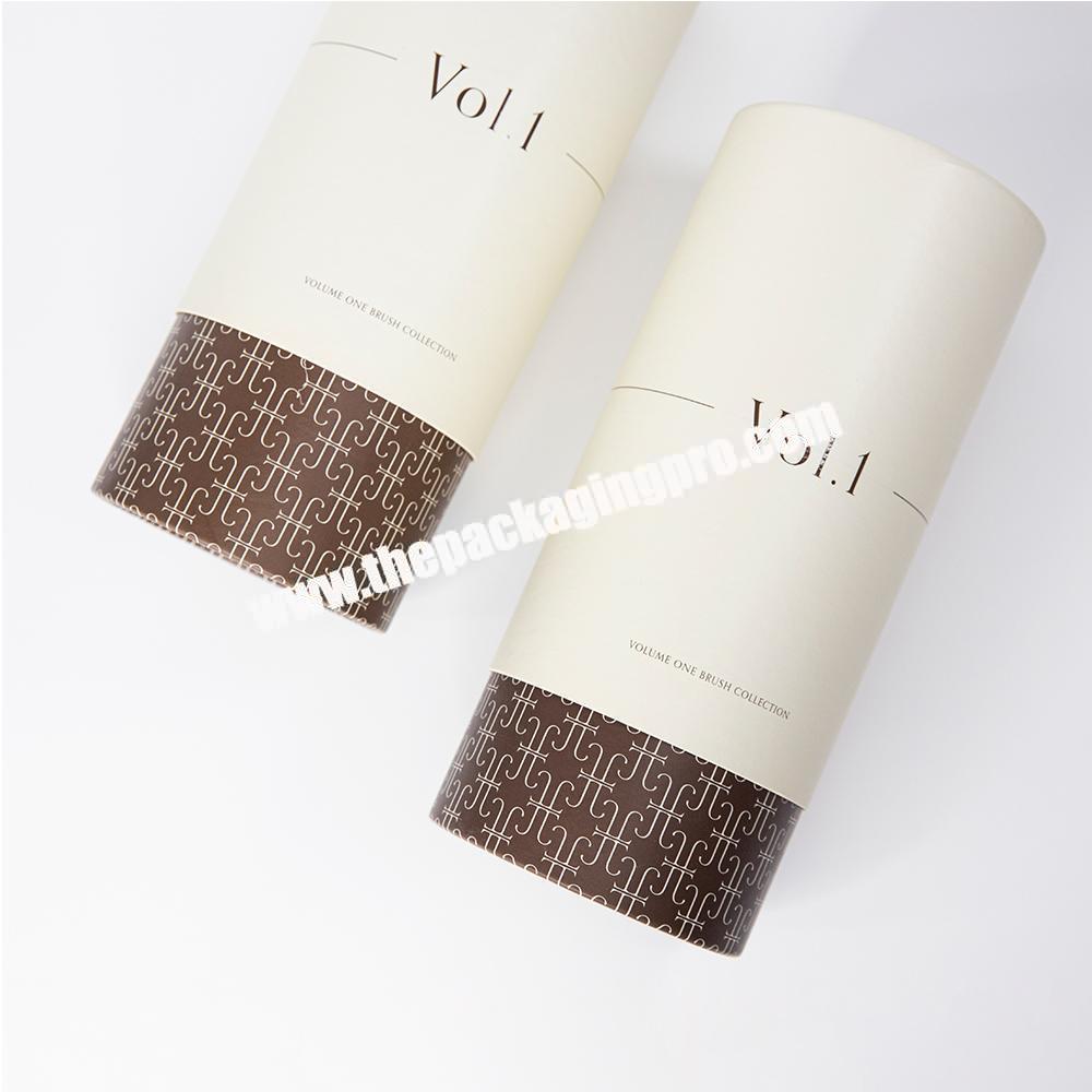 Custom Logo White Cardboard Paper Round Tube Scarf Clothing Packaging Cylinder Gift Box