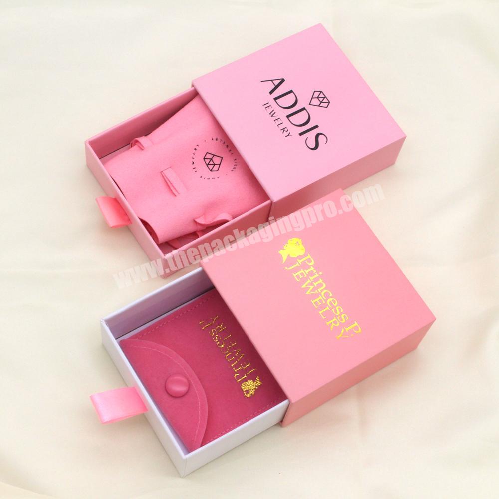 Custom Logo embalaje joyeria Pink Jewlery Box Cardboard Packaging Bijoux Jewwelry jewlry box packaging