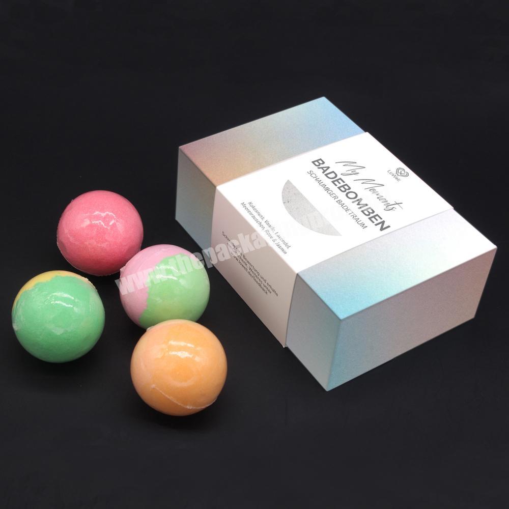 Custom Luxury Empty Rainbow Bath Bomb Box Packaging Paper Boxes For Bath Bomb