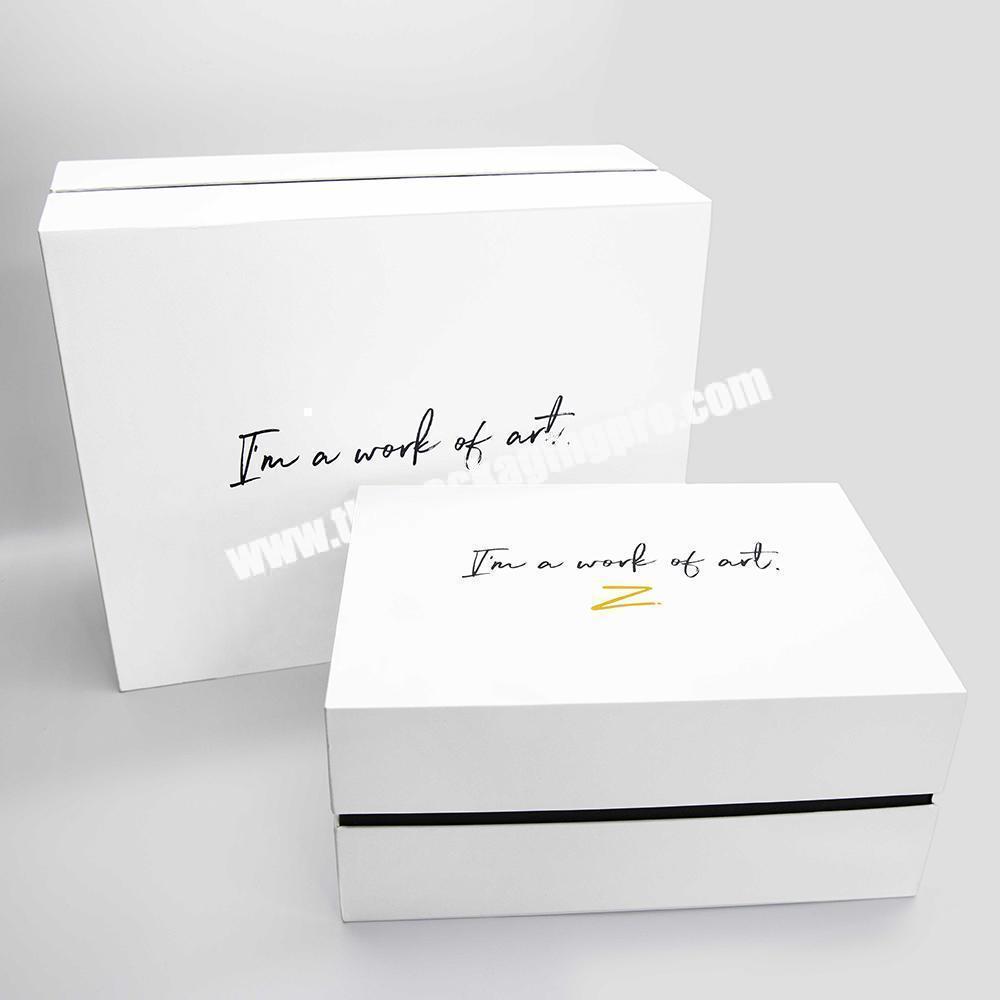 Custom Logo Luxury Rigid Cardboard Paper Packaging White Removable Lid Gift Boxes