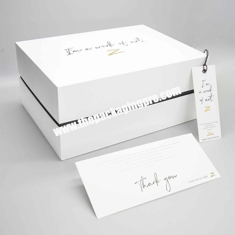 Custom Luxury High Quality Rigid Cardboard Packaging White Removable Lid Gift Boxes With Neck