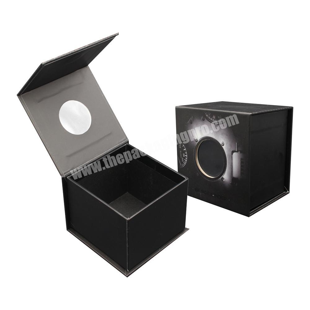 Custom Luxury Logo Printed Retail Cardboard Watch Packaging Box Magnetic Wrist Watch Box For Automatic Watch With Window