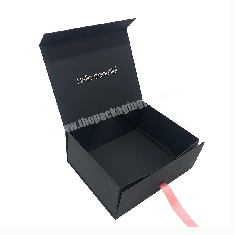 Custom Luxury Magnetic Cosmetic Skincare Paper Gift Boxes Matte Square Cardboard Book Shape Soap Perfume Black Box Packaging