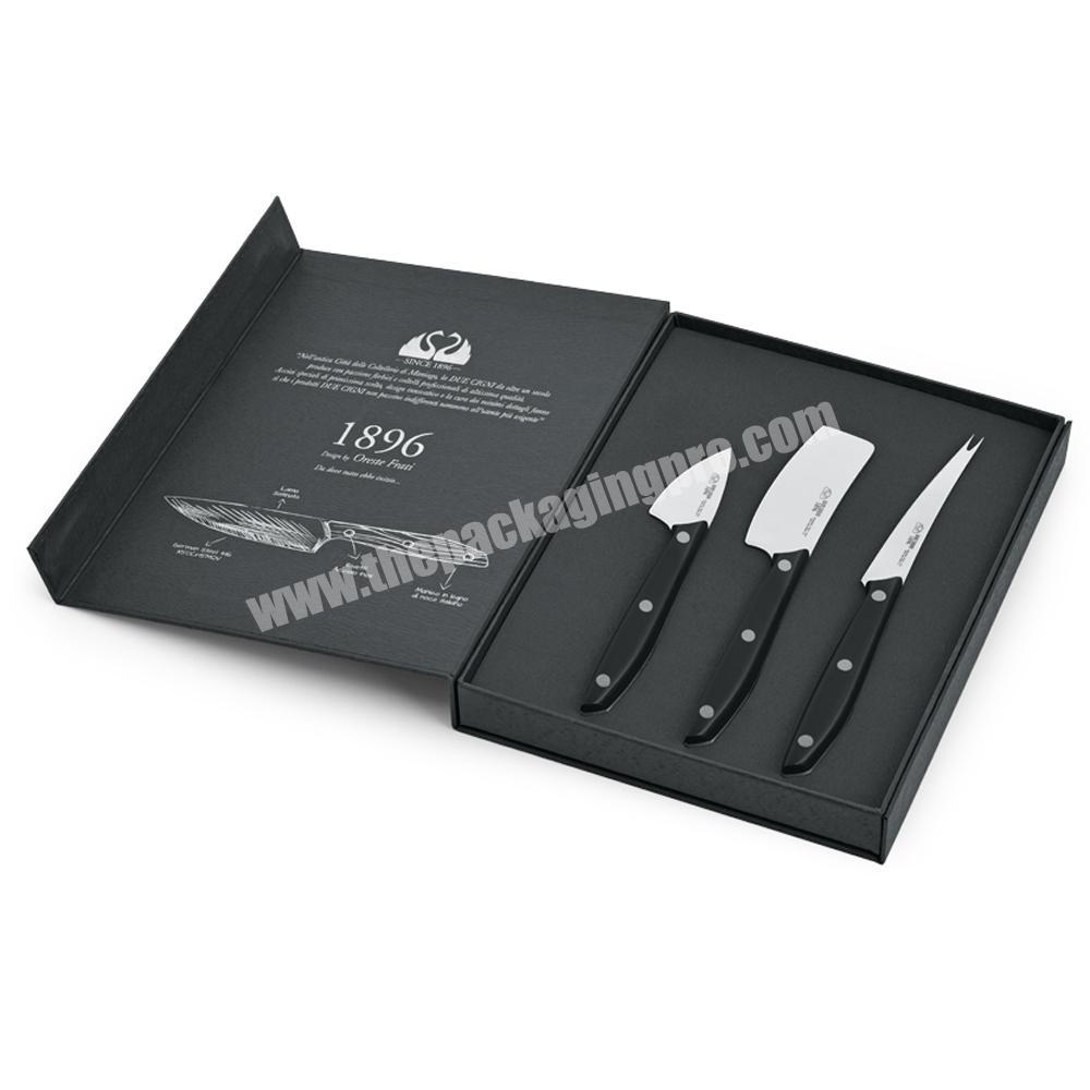 Custom Luxury Paper Empty Chef Knife Box Cuttlery Set Packaging Cardboard Magnetic Knife Gift Packaging Boxes