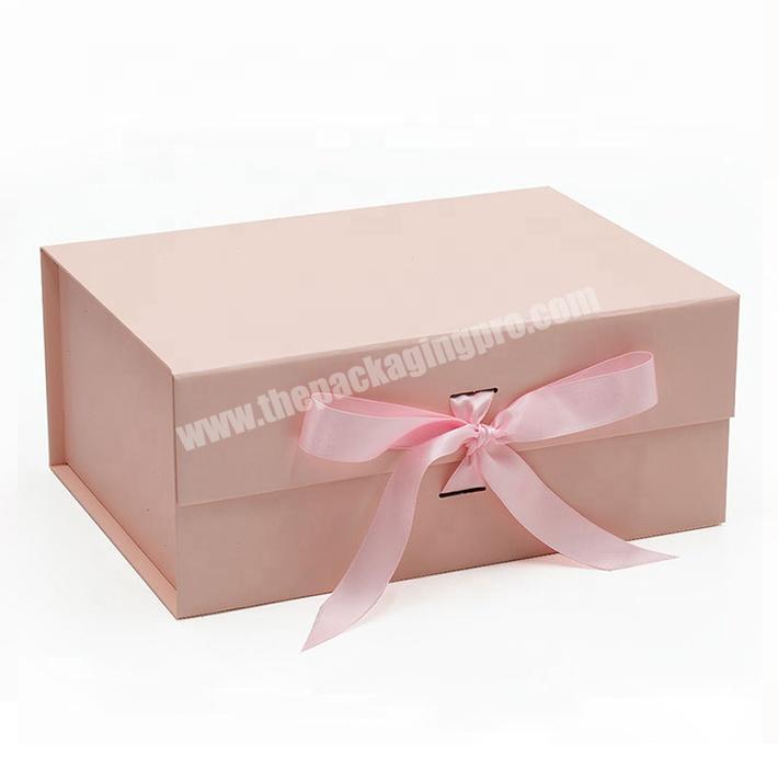Custom Luxury Paper Magnet Folding Magnetic Gift Box Garment Apparel Clothing Packaging Box with Ribbon