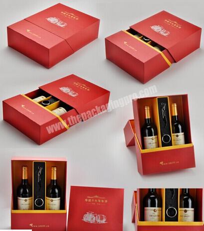 Custom Luxury Paper Wine Packaging Box Wine Champagne Alcohol Gift Boxes