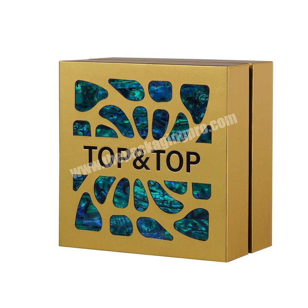 Custom Luxury Perfume Box Square Rigid Cardboard Paper Clamshell Packaging Box for Cosmetic Bottles