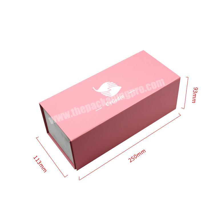 Custom Luxury Pink Folding Gift Boxes Rigid Cardboard Paper High Quality Silver Dapple Foldable Packaging Box For Cosmetics Set