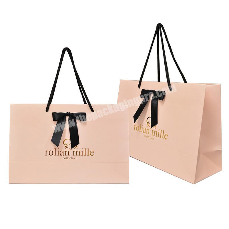 Custom Luxury Printed Shopping Jewelry Retail Carrier Paper Gift Bag bolsas de regalo With Handles Ribbon
