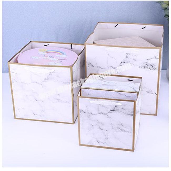 Custom Luxury Printed Various Style Flower Bags cajas Para Flores With Handle