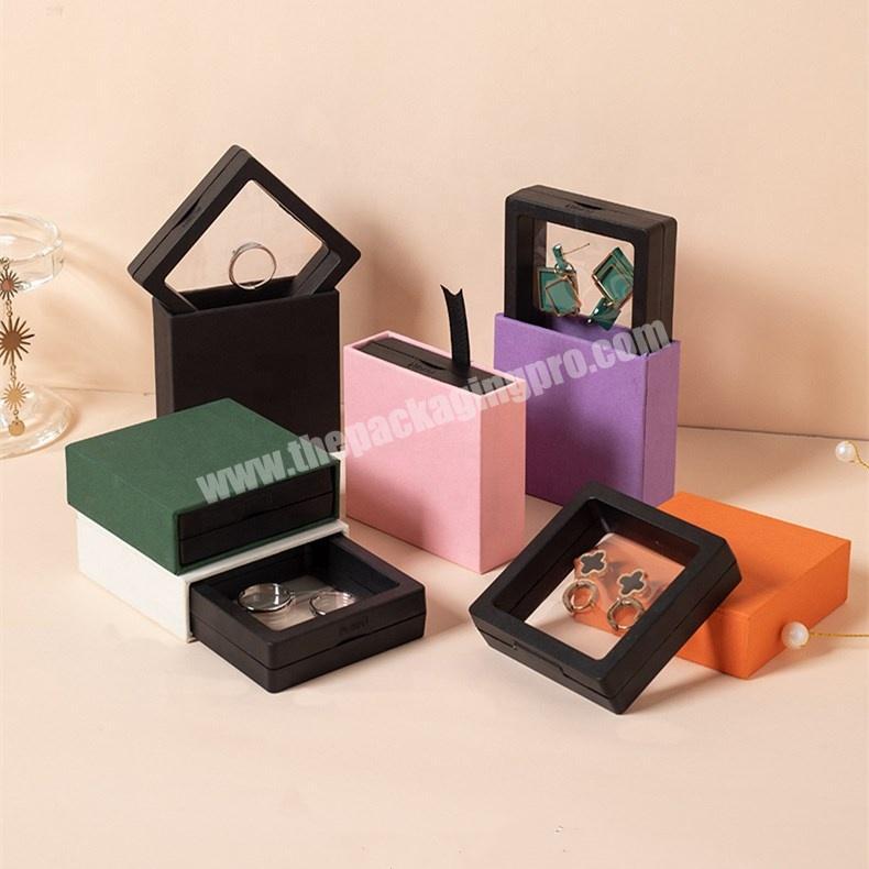 Custom Luxury Sliding Box Small Cardboard Jewelry Packaging Box Pink Rigid Hard Paper Drawer Gift Box With Logo