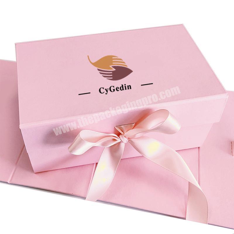 Custom Luxury White Magnet Flap Paper Box Flip Top Gift Boxes with Black Ribbon Closure for Clothes for Dress