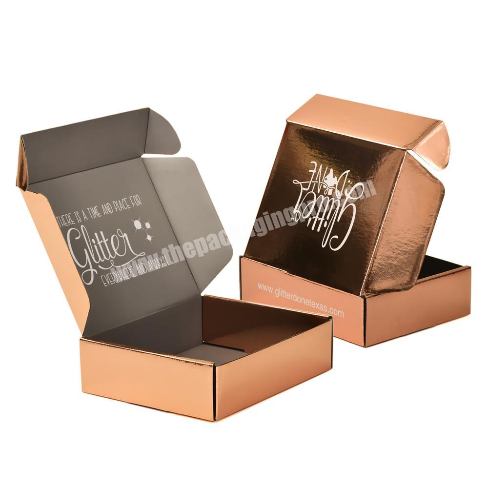 Custom Luxury scatole per spedizioni Rose Gold Corrugated Shipping Box with logo