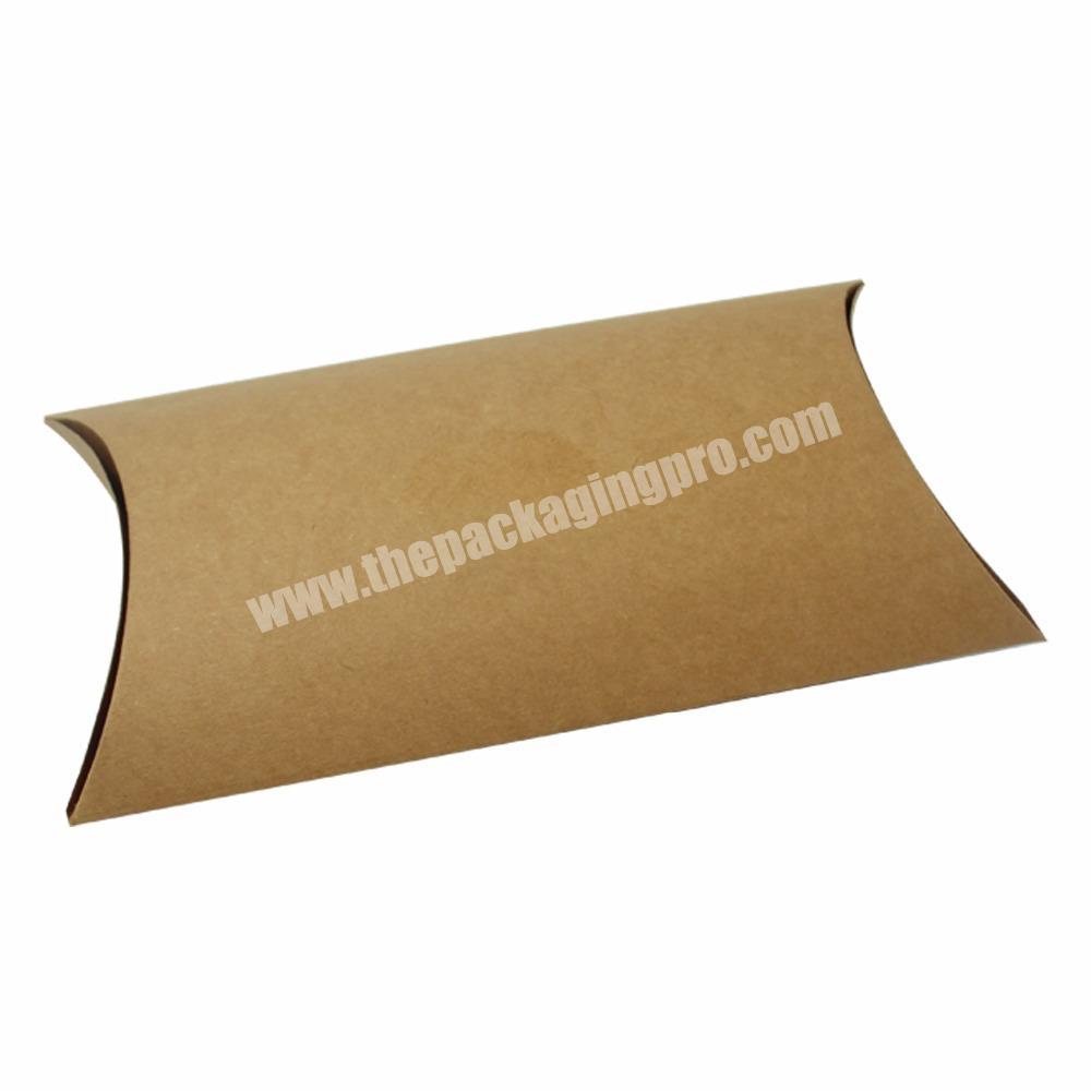 Custom Made Recycled Brown Kraft Paper Pillow Box for Gift Packaging