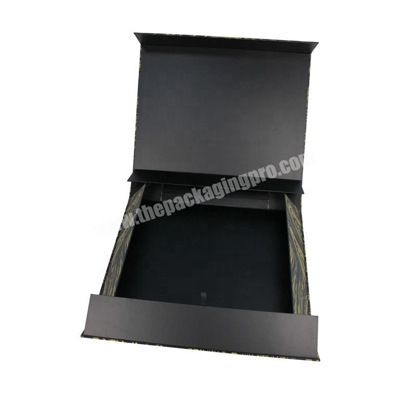 Custom Matte Gold Luxury Foldable Hard Paper Magnetic Closure Hamper Gift Box Foam