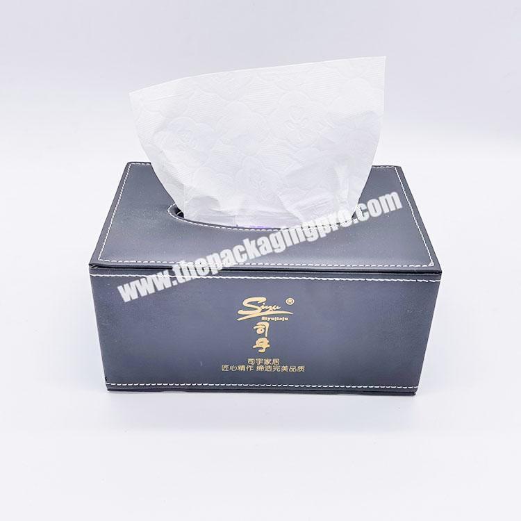 Pu Leather Refillable Tissue Box Facial Tissue Holder Hotel Room Tissue Box