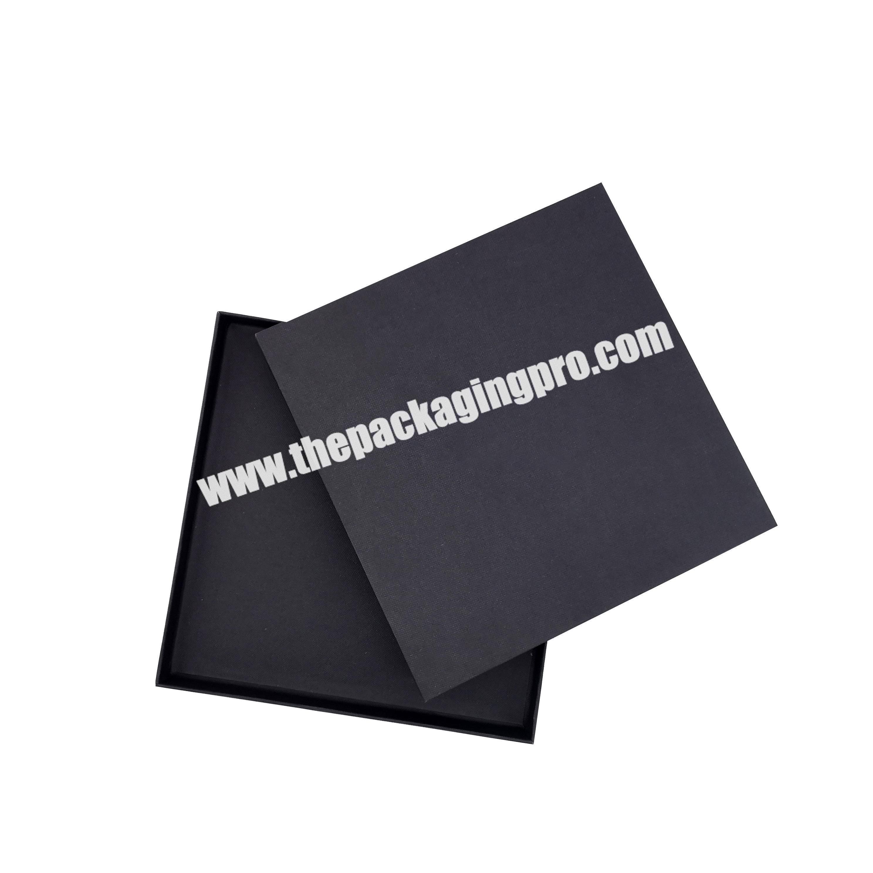 Custom Packaging Texture Paper Gray Board  Black Lid And Base Rigid Gift Boxes For Jewelry