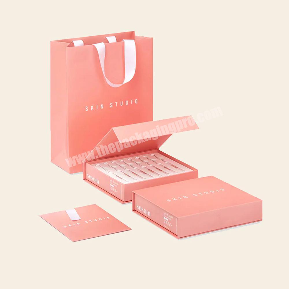 Custom Paperbox packaging Pink Light Pink Packaging Boxes Empty Pastel Self Care Caja Producto Nude Color Packaging Box
