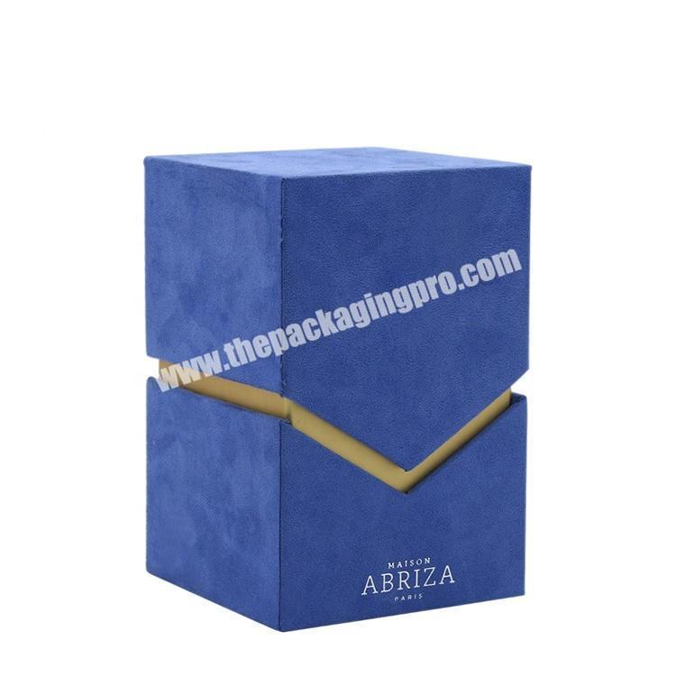 Custom Perfume Bottle Packaging Box Wood And Velvet Material Gold Foil Logo Box Perfume
