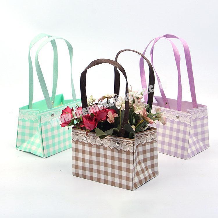 Custom Portable Flower Box Flower Paper Bag Heart-shaped Gift Box Packaging Flower Box