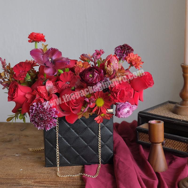 Custom Portable Specially textured wedding flowers bouquet arrangement paper bag Valentine's Day flower carrier packaging bag