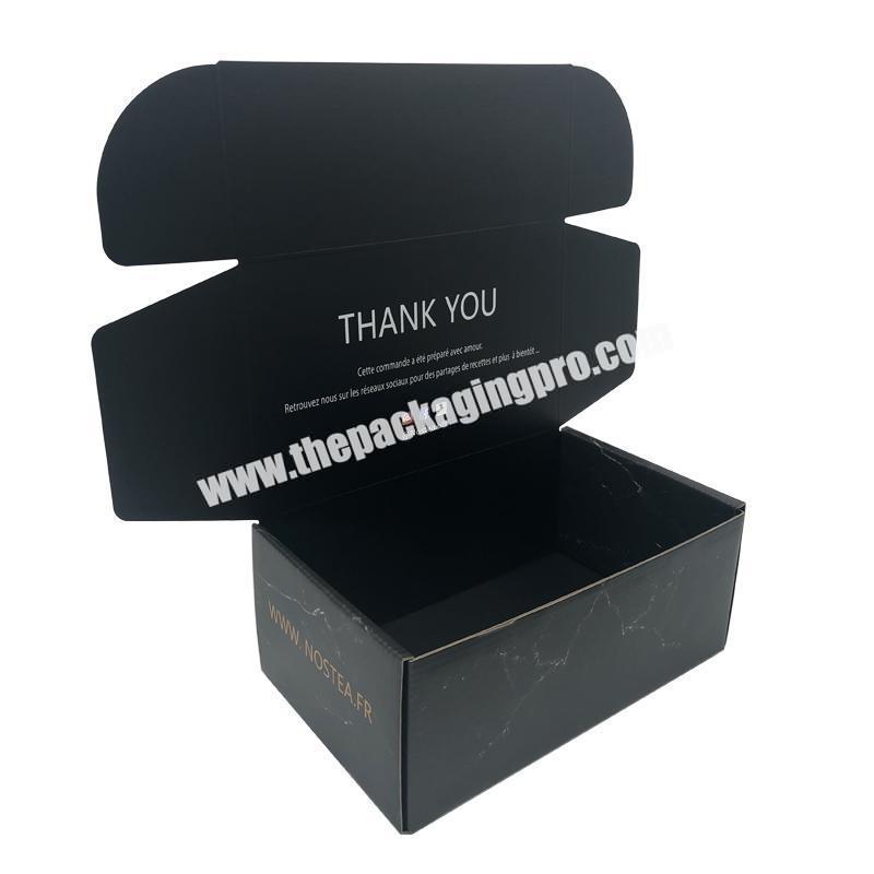 Custom printed Luxury black folding Flat Corrugated cake cupcake cookie food candy marble box mailing Shipping Post Box