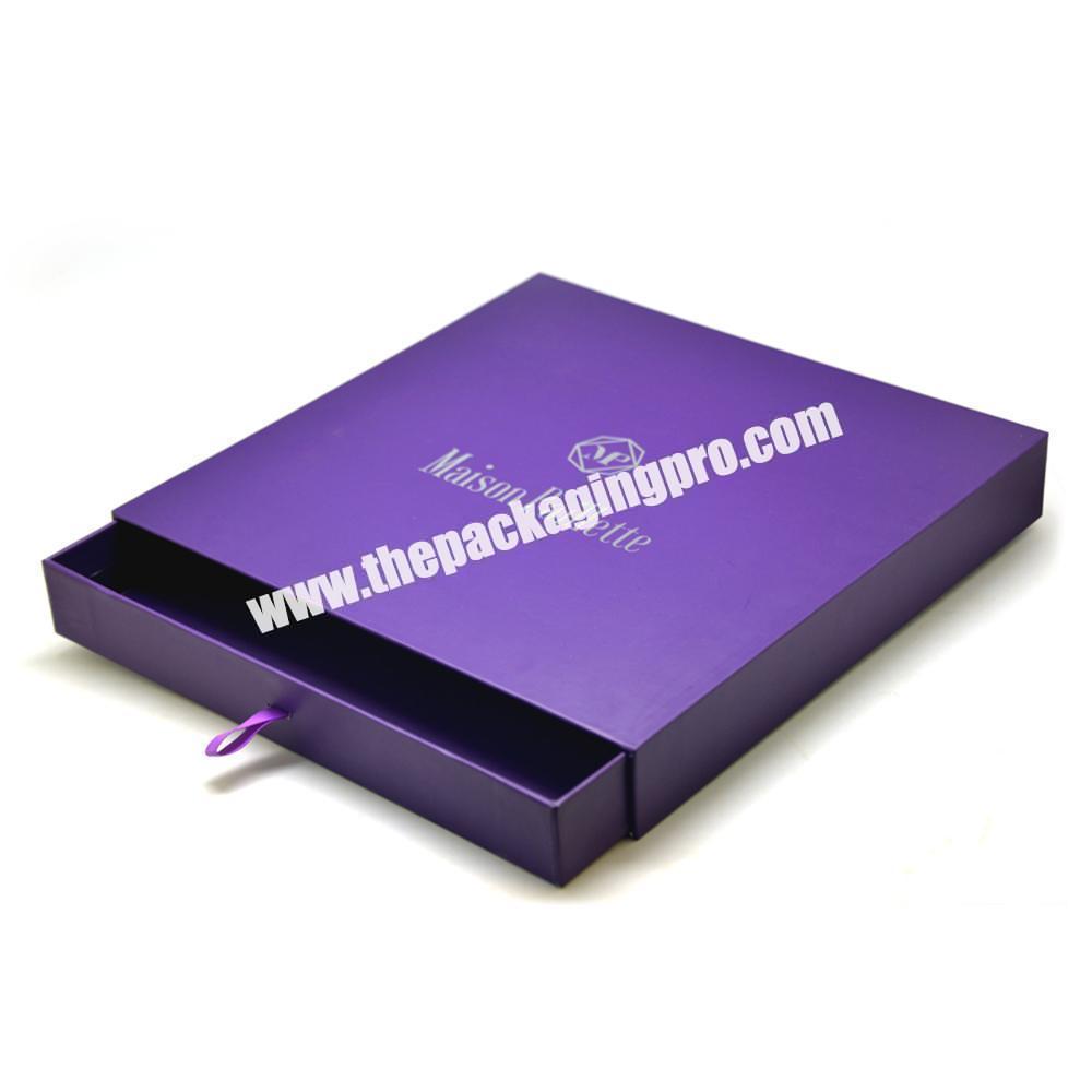 Custom Print Logo Luxury Clothing Scarf Rigid Paper Cardboard Packaging Drawer Sliding Gift Box