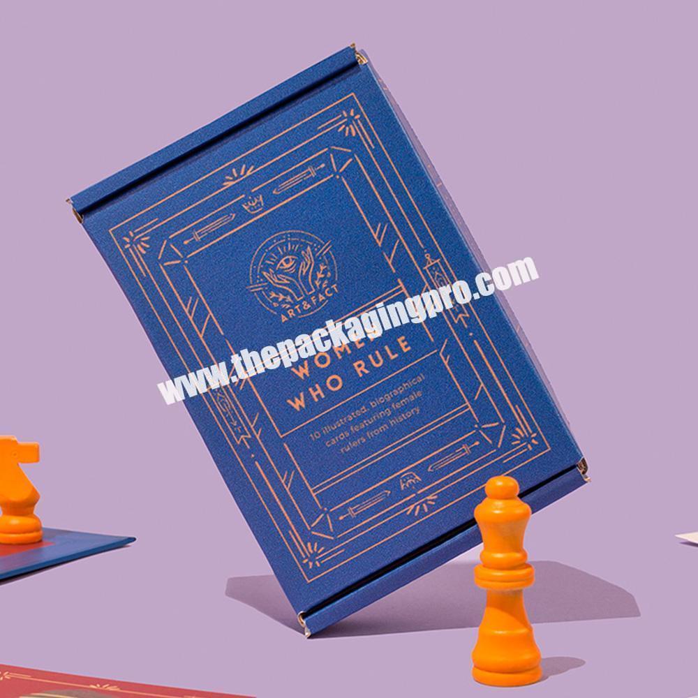 Custom Printed Blue Craft Corrugated Paper Skin Care Packaging Gift Cardboard Box For Mailing