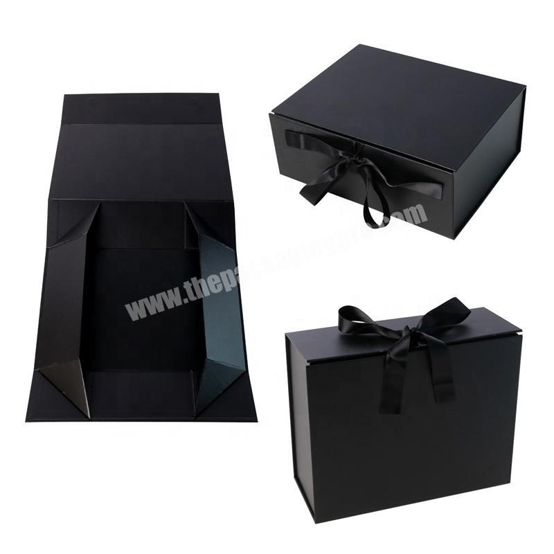 Custom Printed Cardboard Matte Black Box Plain Gift ClothesSports Wear Magnet Packaging Box