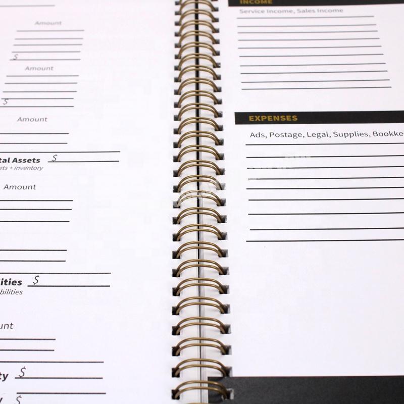 custom Custom Printed Double Spiral Binding Hardcover Planner Diary Notebook 