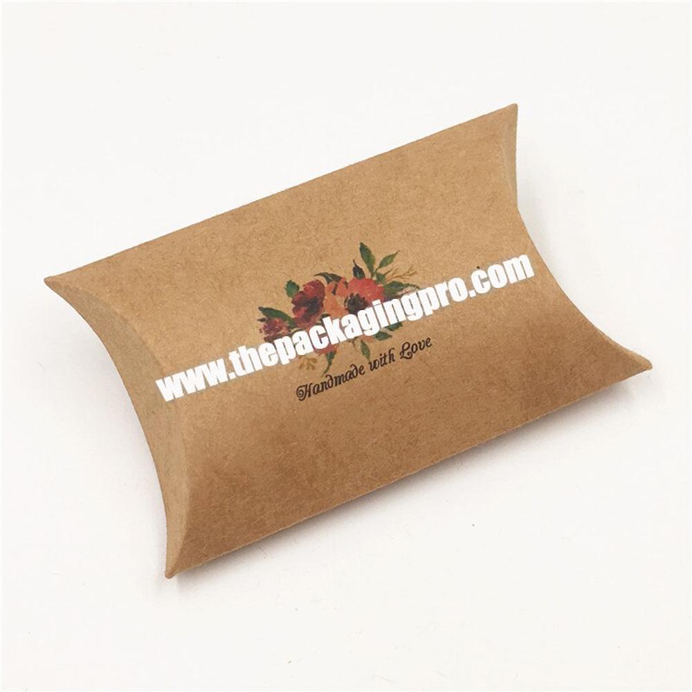 Personal Logo Kraft Paper Packaging Small Pillow Shape Gift Boxes For Candy