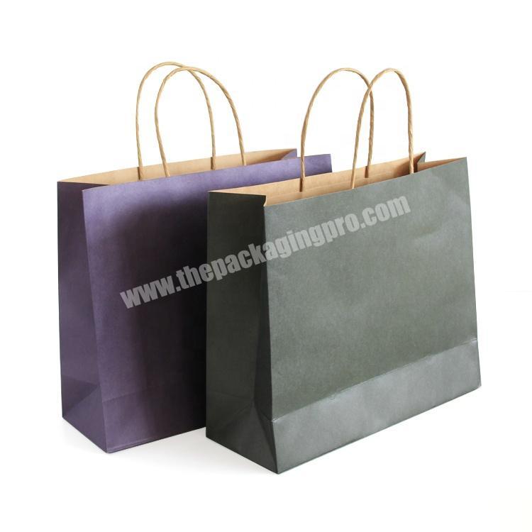 Custom Printed Logo Kraft Shopping Food Grade Paper Bag With Handles