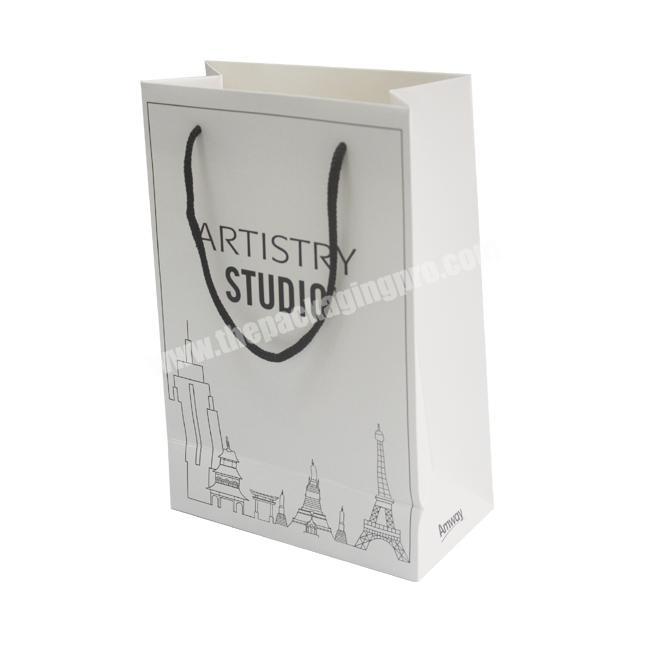 Custom Printed Recycle White Kraft Shopping Paper Bag With Handles