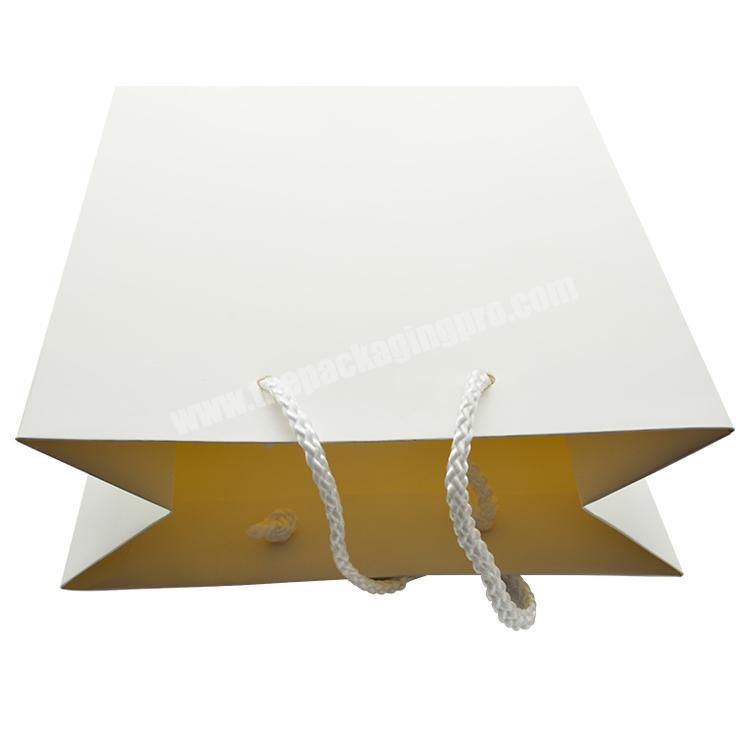 Custom Printed Your Own Logo Grocery Shopping Packaging Gift White Paper Bags With Handle