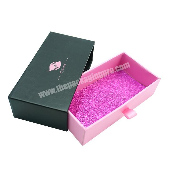 Custom Printing Paper Box Hard Rigid Cardboard Luxury Sliding Box With Ribbon For Gift Sleeve Drawer Boxes Packaging