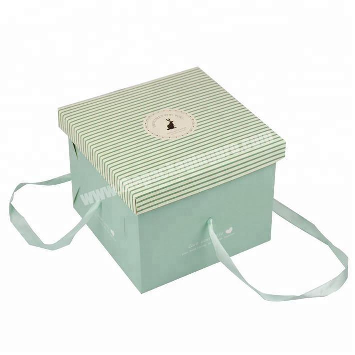 Custom Printing Paper Cake Box Wedding Cake Box Packaging Box with Handle Wholesale