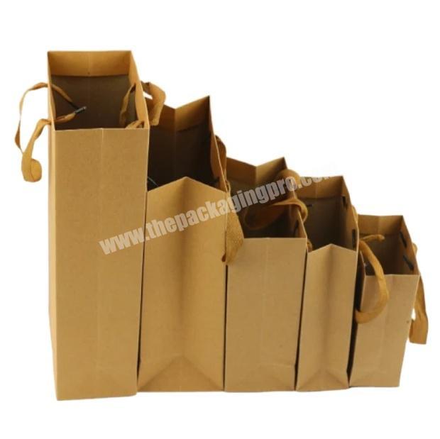 Custom Printing Recycled Paper Shopping Bags with Handle Hot Stamping Custom Size Promotional Kraft Paper Bag