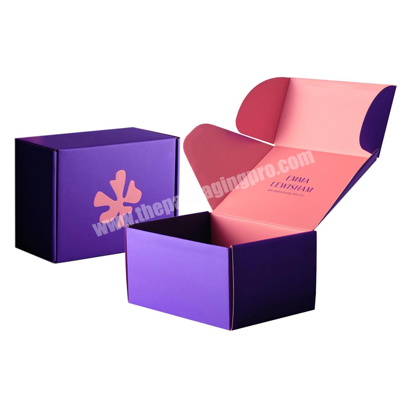 Custom Purple Corrugated Mailing Packaging Pakaging Boxes Purple Mailer Shipment Boxes For Shipment